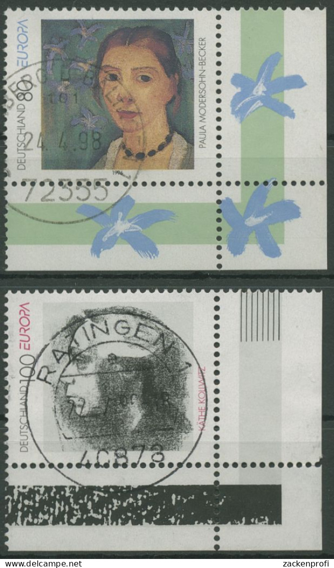 Bund 1996 Europa CEPT Berühmte Frauen 1854/55 Ecke 4 Gestempelt (E2583) - Used Stamps