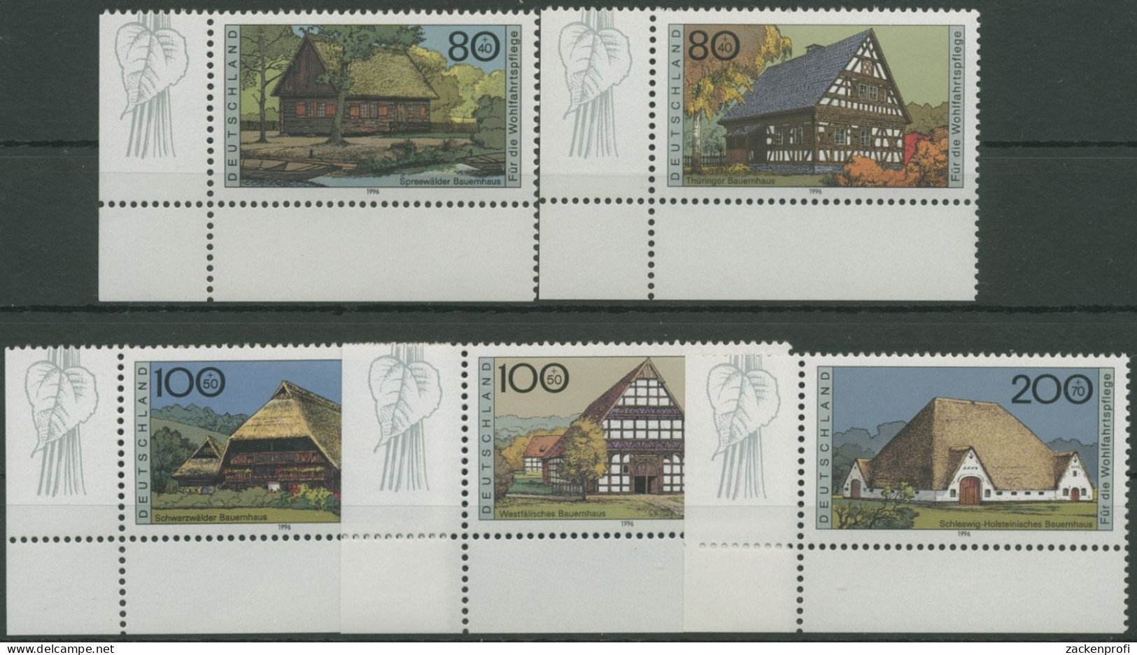 Bund 1996 Bauwerke Bauernhäuser 1883/87 Ecke 3 Postfrisch (E2645) - Ungebraucht