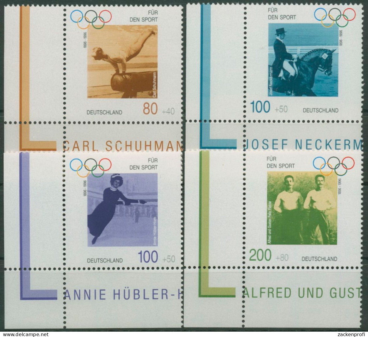 Bund 1996 Sporthilfe Olympia Olympiasieger 1861/64 Ecke 3 Postfrisch (E2598) - Ungebraucht