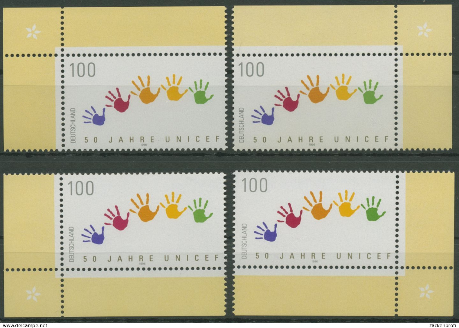 Bund 1996 Kinderhilfswerk UNICEF 1869 Alle 4 Ecken Postfrisch (E2618) - Ungebraucht