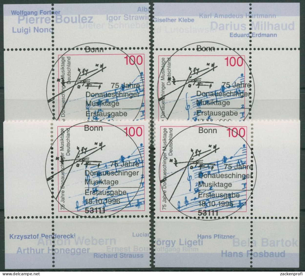 Bund 1996 Donaueschinger Musiktage 1890 Alle 4 Ecken Mit TOP-ESST Bonn (E2664) - Gebraucht