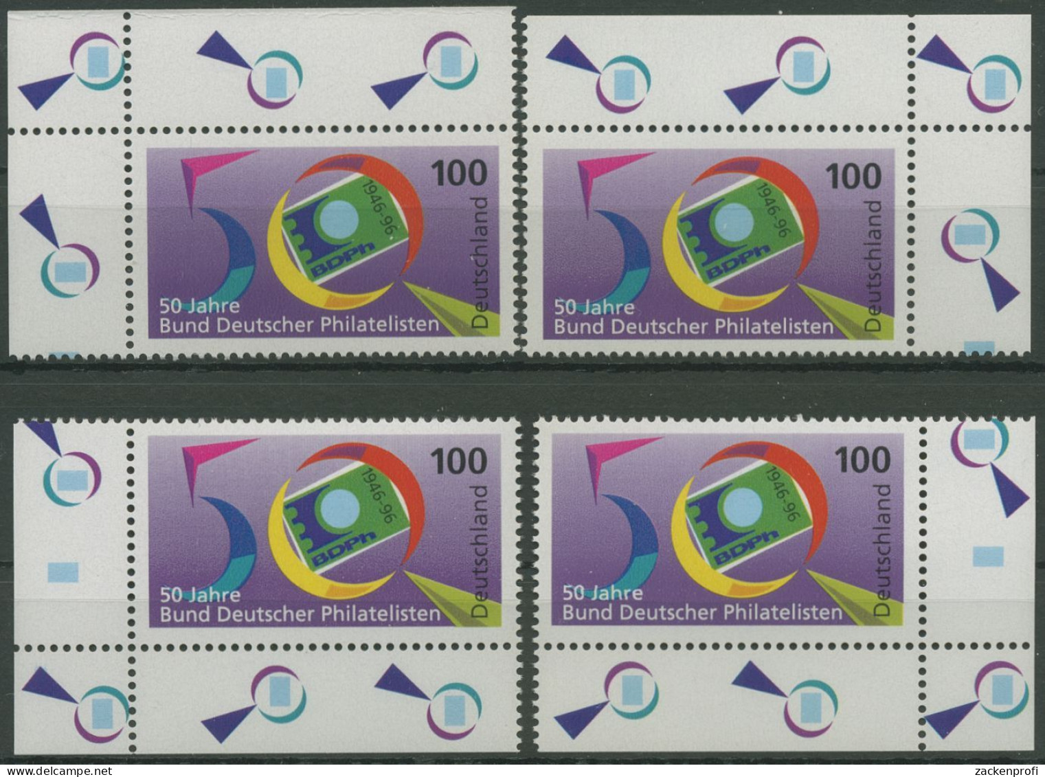 Bund 1996 Tag Der Briefmarke Philatelisten 1878 Alle 4 Ecken Postfrisch (E2631) - Ungebraucht