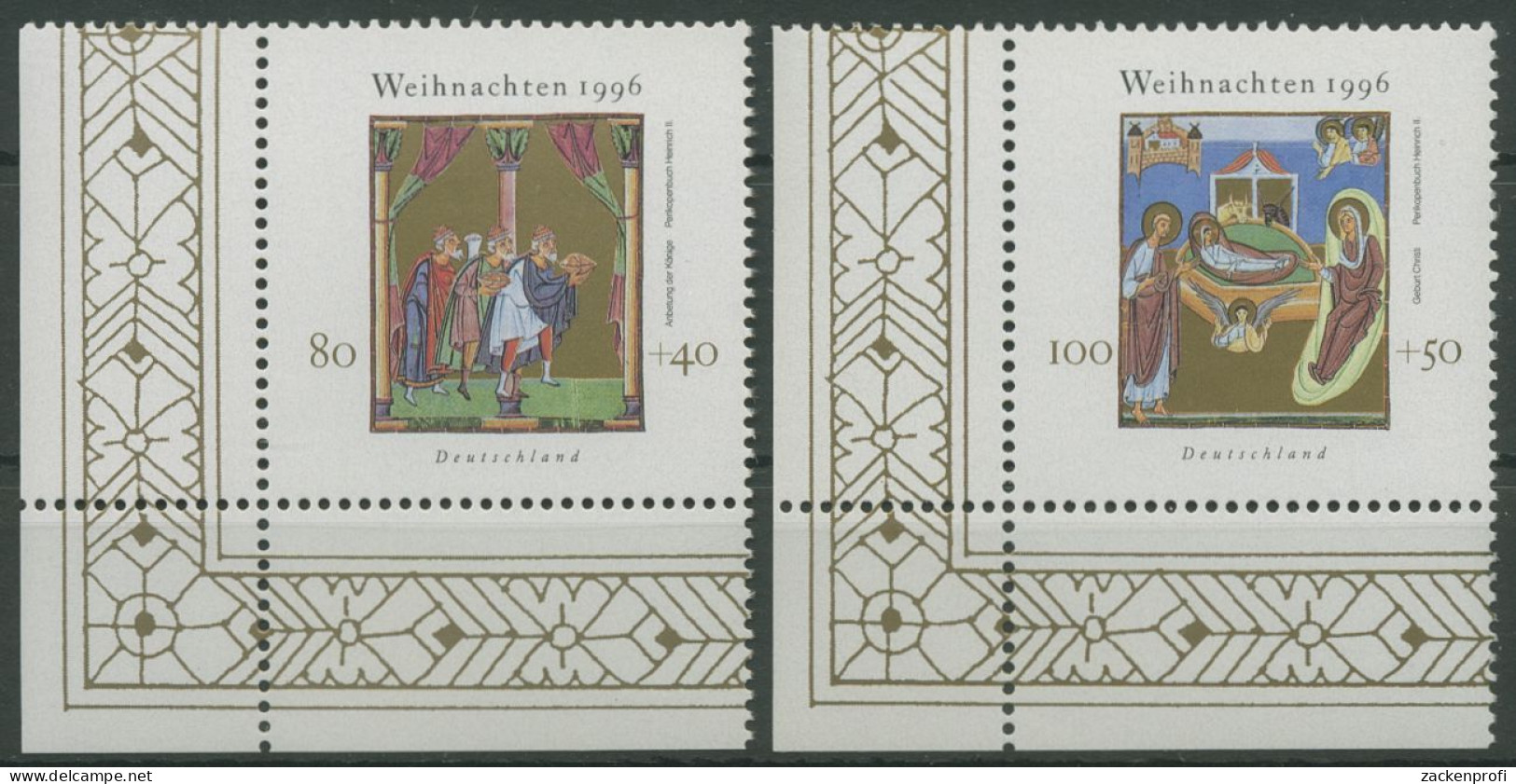 Bund 1996 Weihnachten Miniaturen 1891/92 Ecke 3 Postfrisch (E2668) - Ungebraucht
