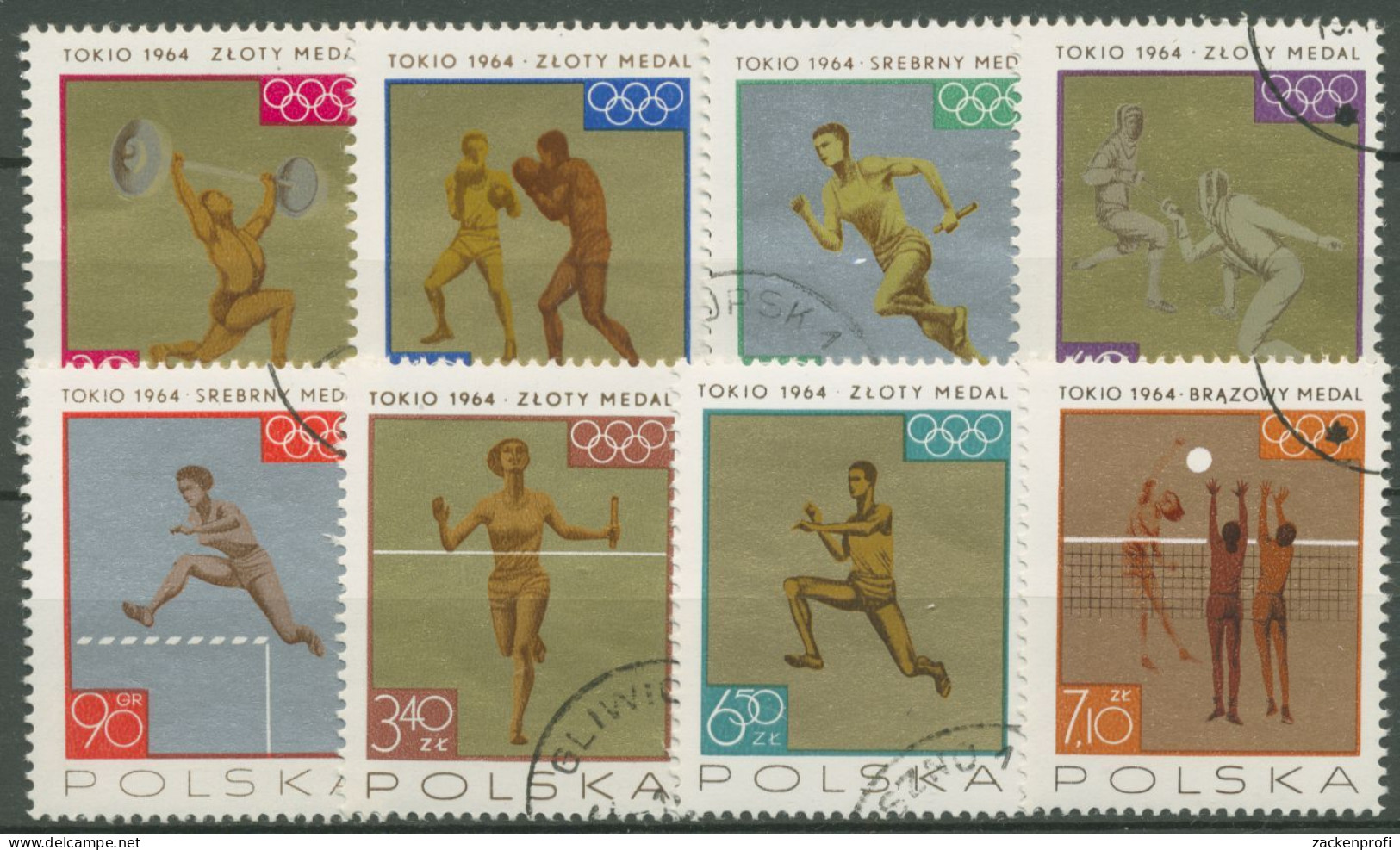 Polen 1965 Olympia Tokio Medaillen 1623/30 Gestempelt - Oblitérés