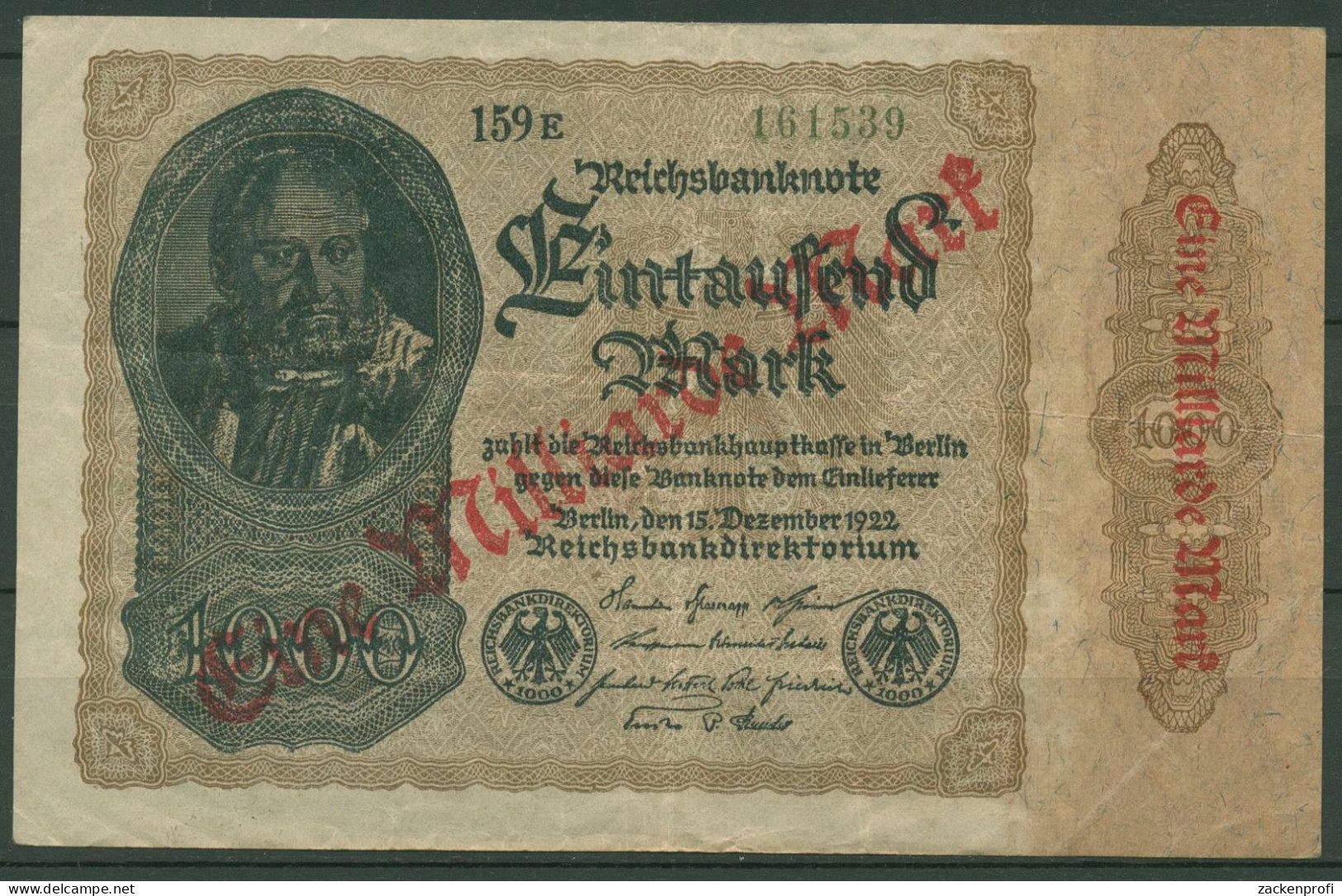 Dt. Reich 1 Milliarde Mark 1923, DEU-126e FZ E, Gebraucht (K1145) - 1 Mrd. Mark