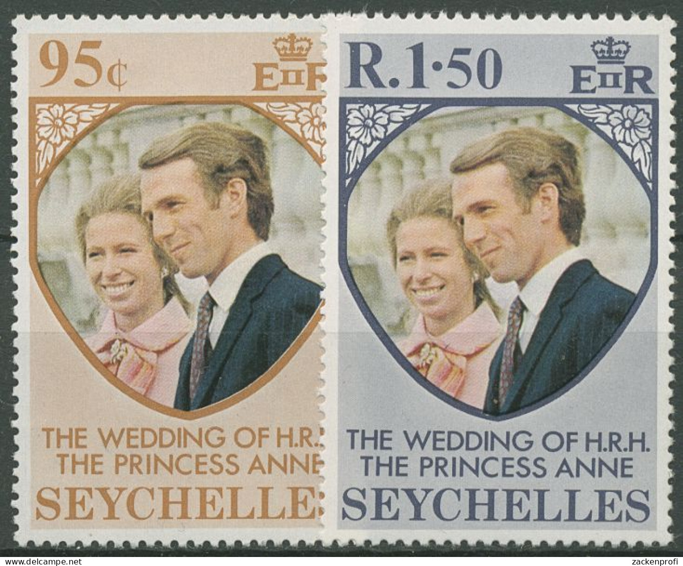 Seychellen 1973 Hochzeit Von Prinzessin Anne U. Mark Phillips 316/17 Postfrisch - Seychelles (...-1976)
