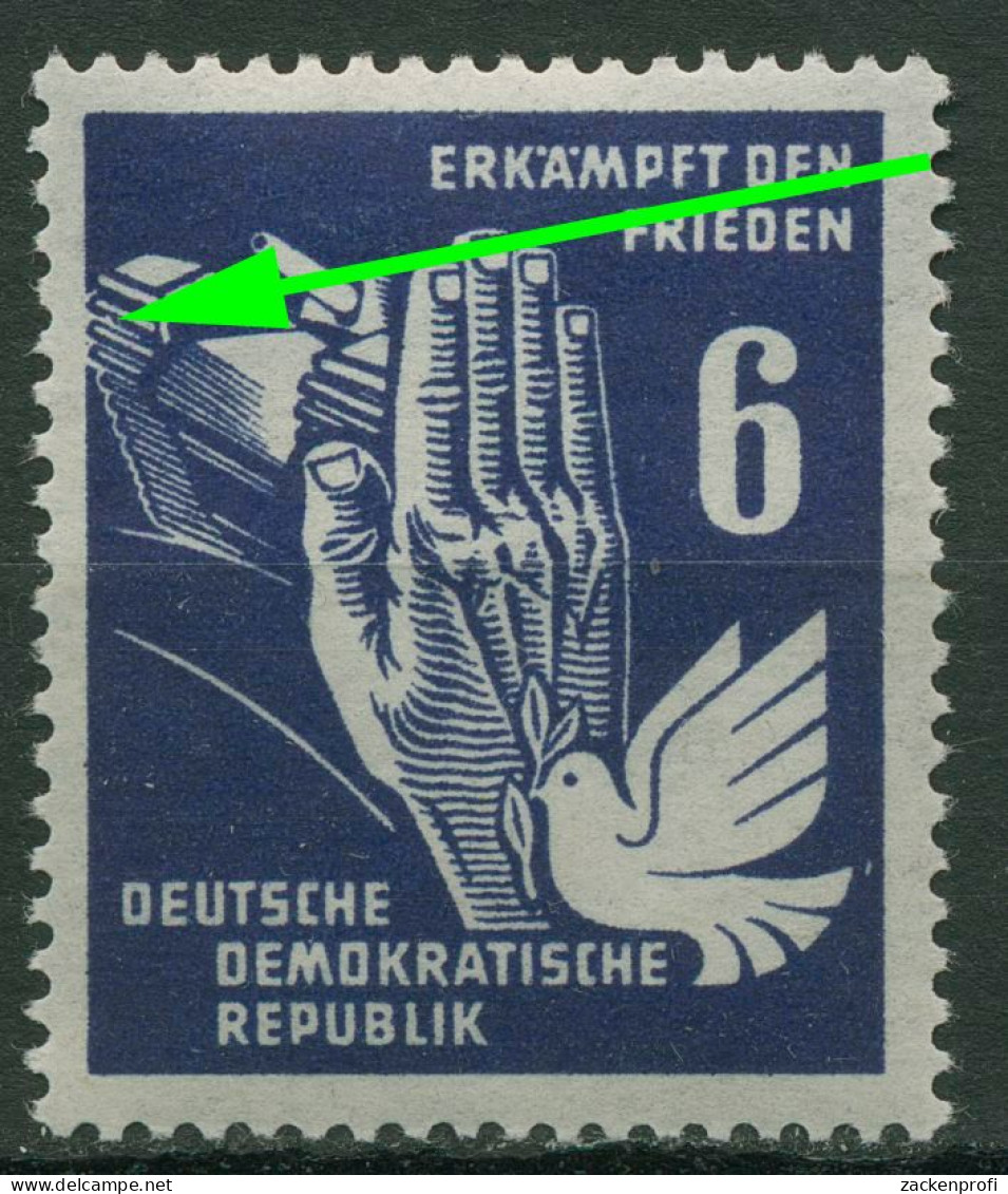 DDR 1950 Frieden Mit Plattenfehler 276 F 31 Mit Falz - Variétés Et Curiosités
