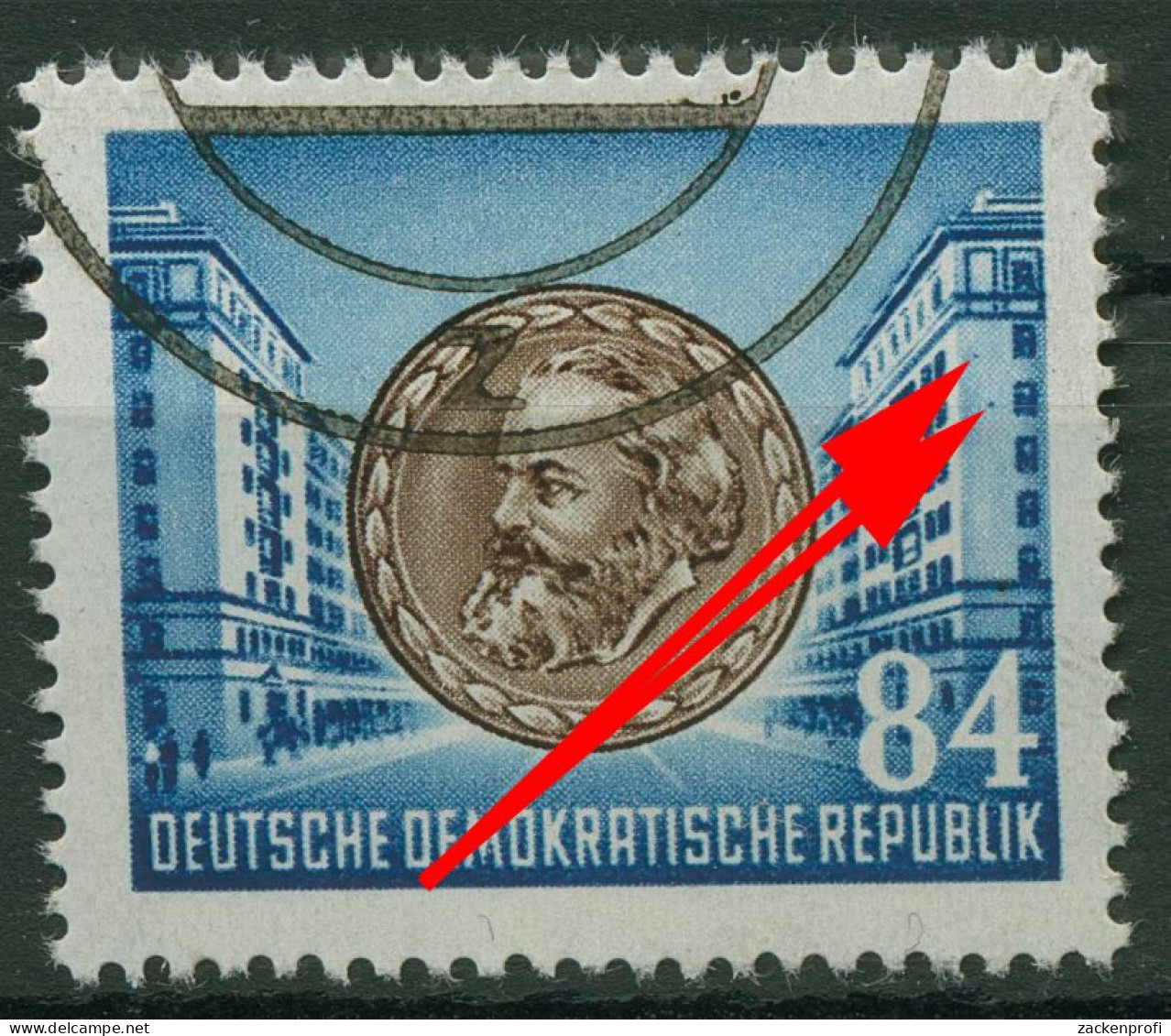 DDR 1953 70. Todestag Von Karl Marx Mit Plattenfehler 353 F 6 Gestempelt - Variétés Et Curiosités