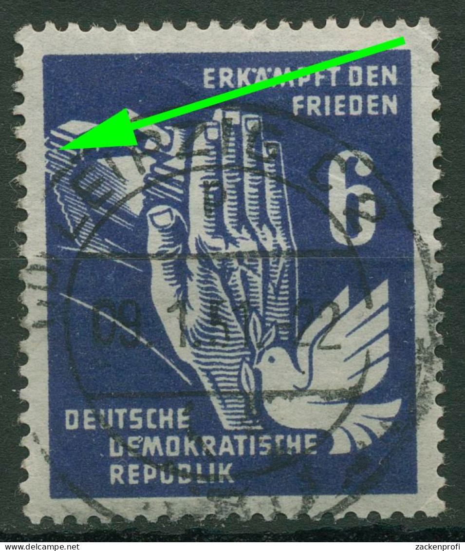 DDR 1950 Frieden Mit Plattenfehler 276 F 31 Gestempelt - Variétés Et Curiosités