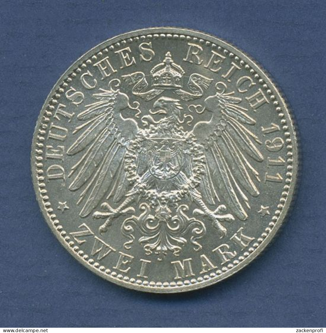 Bayern 2 Mark 1911 D, Prinzregent Luitpold, J 48 Fast St (m6312) - 2, 3 & 5 Mark Argent