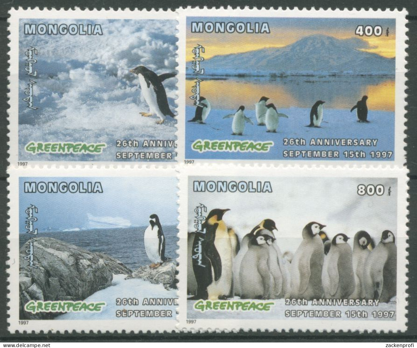 Mongolei 1997 Greenpeace Pinguine 2674/77 Postfrisch - Mongolia