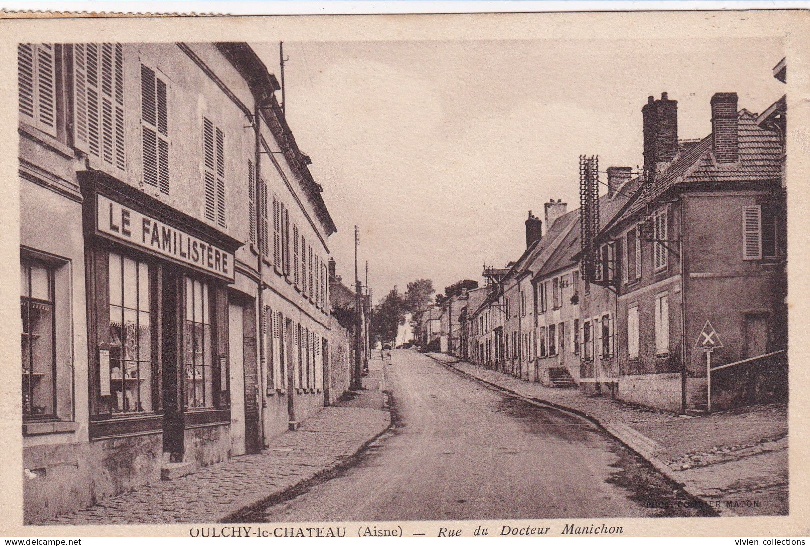 Oulchy Le Château (02 Aisne) Rue Du Docteur Manichon Le Familistère - Phot Combier Circulée 1936 Timbre Rouget De L'Isle - Autres & Non Classés