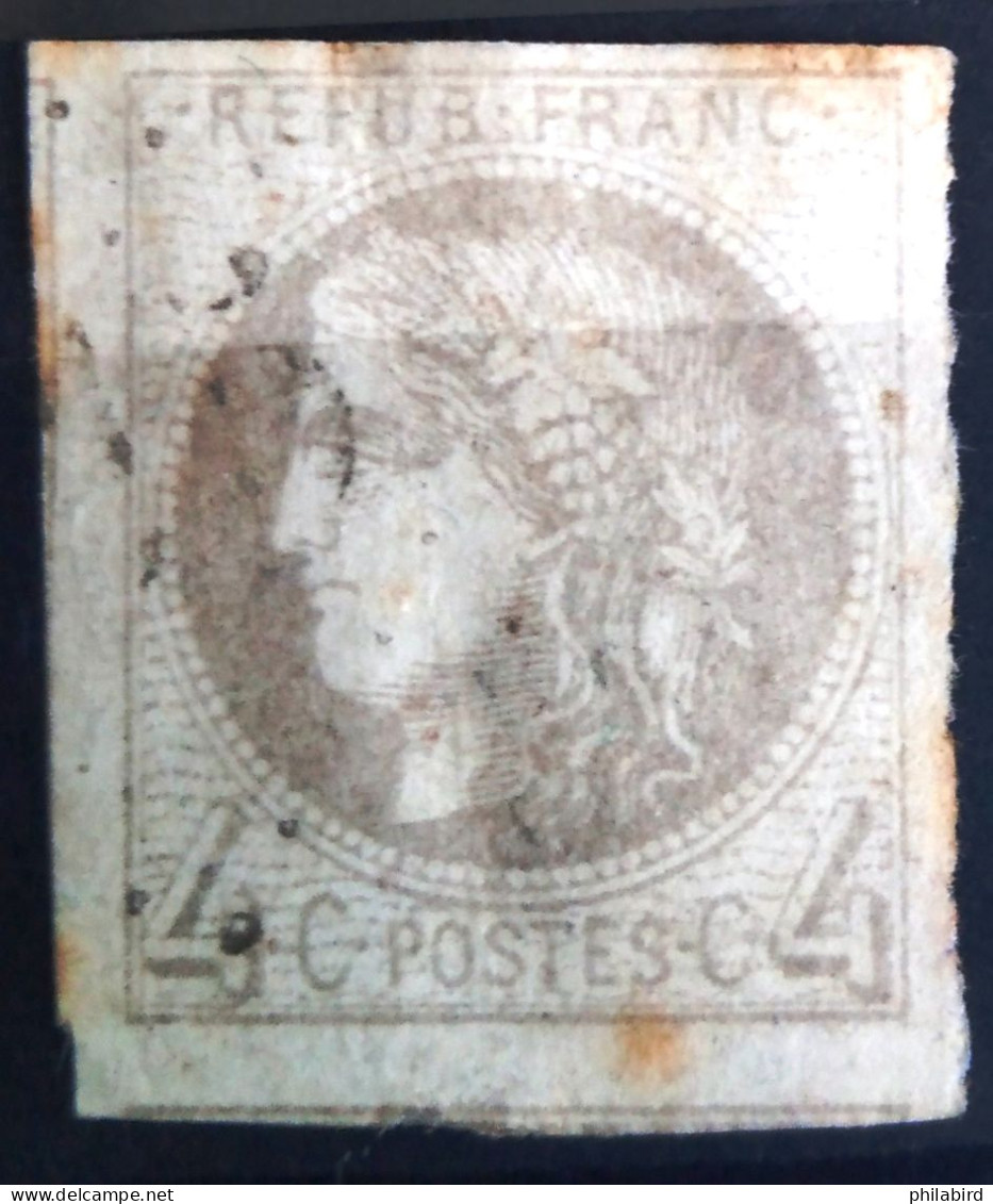 FRANCE                           N° 41 B                 OBLITERE                Cote : 350 € - 1870 Emissione Di Bordeaux