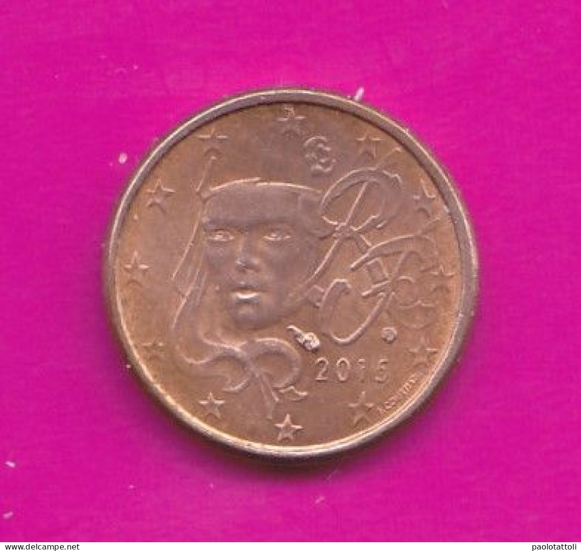 France, 2015- 1 Euro Cent- Mint Director Yves Sampoo- Copper Plated Steel- Obverse Marianne De Courtiade. - France