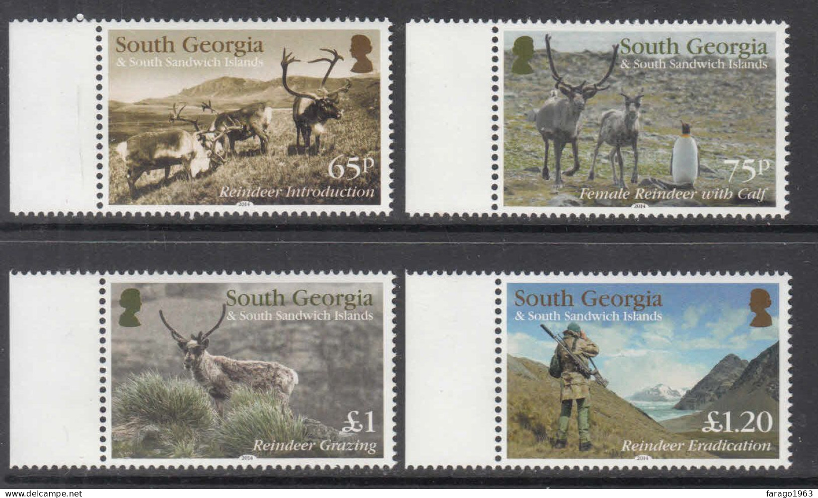 2014 South Georgia Reindeer Eradication Penguins   Complete Set Of 4  MNH - Géorgie Du Sud