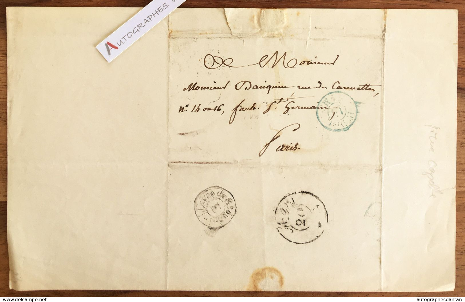● L.A.S 1846 Pierre CAPELLE Chansonnier Goguettier & écrivain Né à Montauban - Paris Batignolles - Lettre Autographe - Zangers & Muzikanten