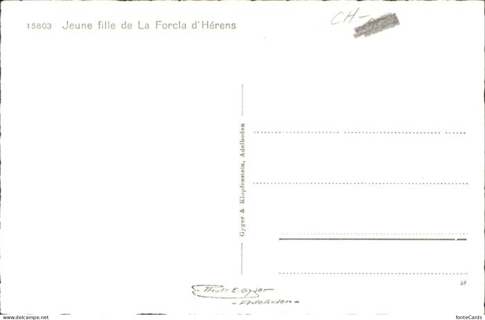 11116329 La Forclaz Aigle Junges Maedchen La Forclaz Aigle - Autres & Non Classés