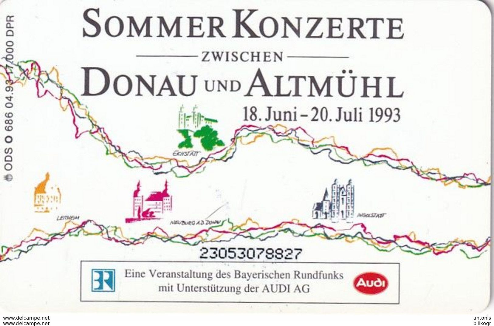 GERMANY - Sommerkonzerte Zwischen Donau Und Altmühl/Lorin Maazel(O 686), Tirage 17000, 04/93, Mint - O-Series : Séries Client