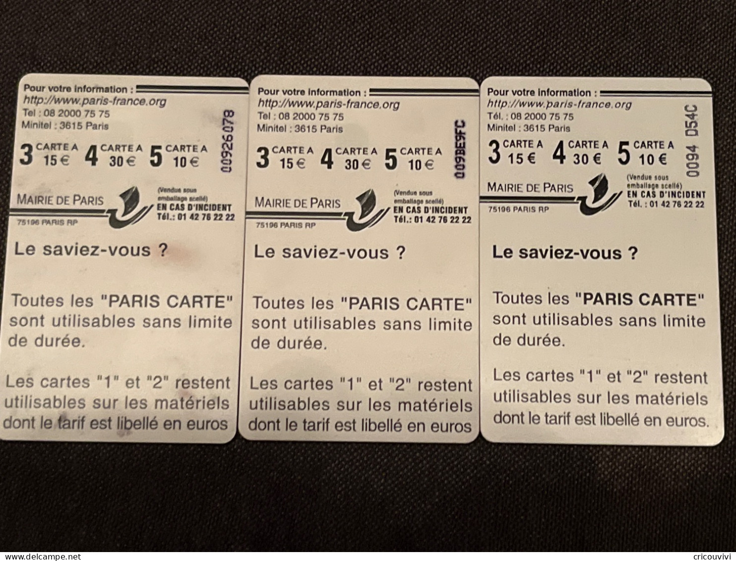 Paris Carte 17 - Cartes De Stationnement, PIAF