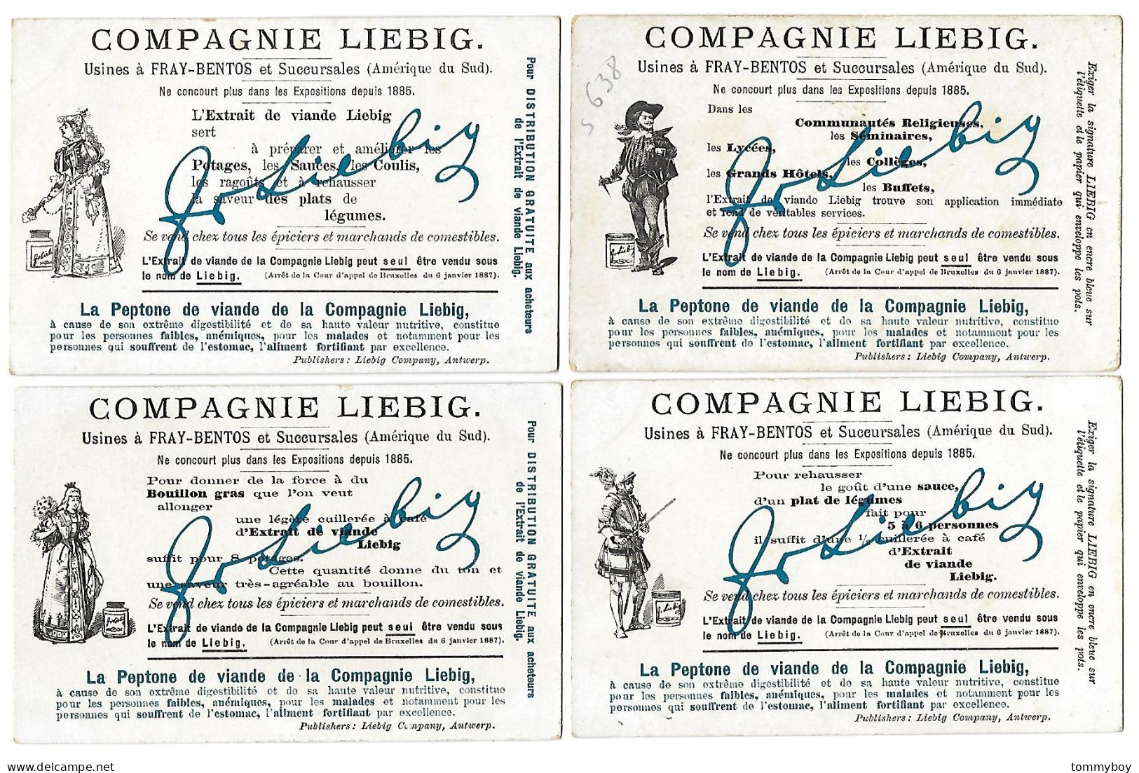 S 638 , Liebig 6 Cards, Hamlet (lower Condition) (ref B15) - Liebig
