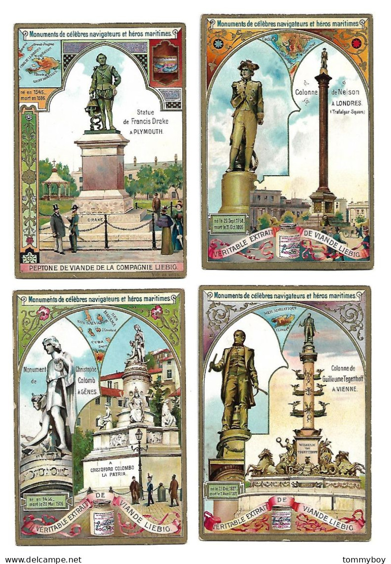 S 637, Liebig 6 Cards, Monuments De Célèbres Navigateurs Et Héros Maritimes  (ref B15) - Liebig