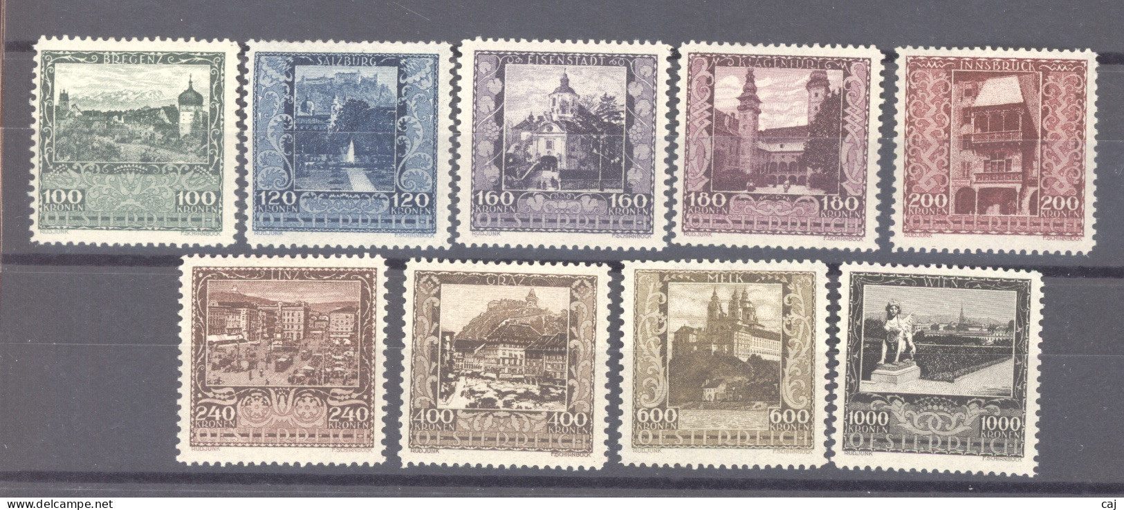 Autriche  :  Yv  304-12  Mi  433-41  * - Unused Stamps