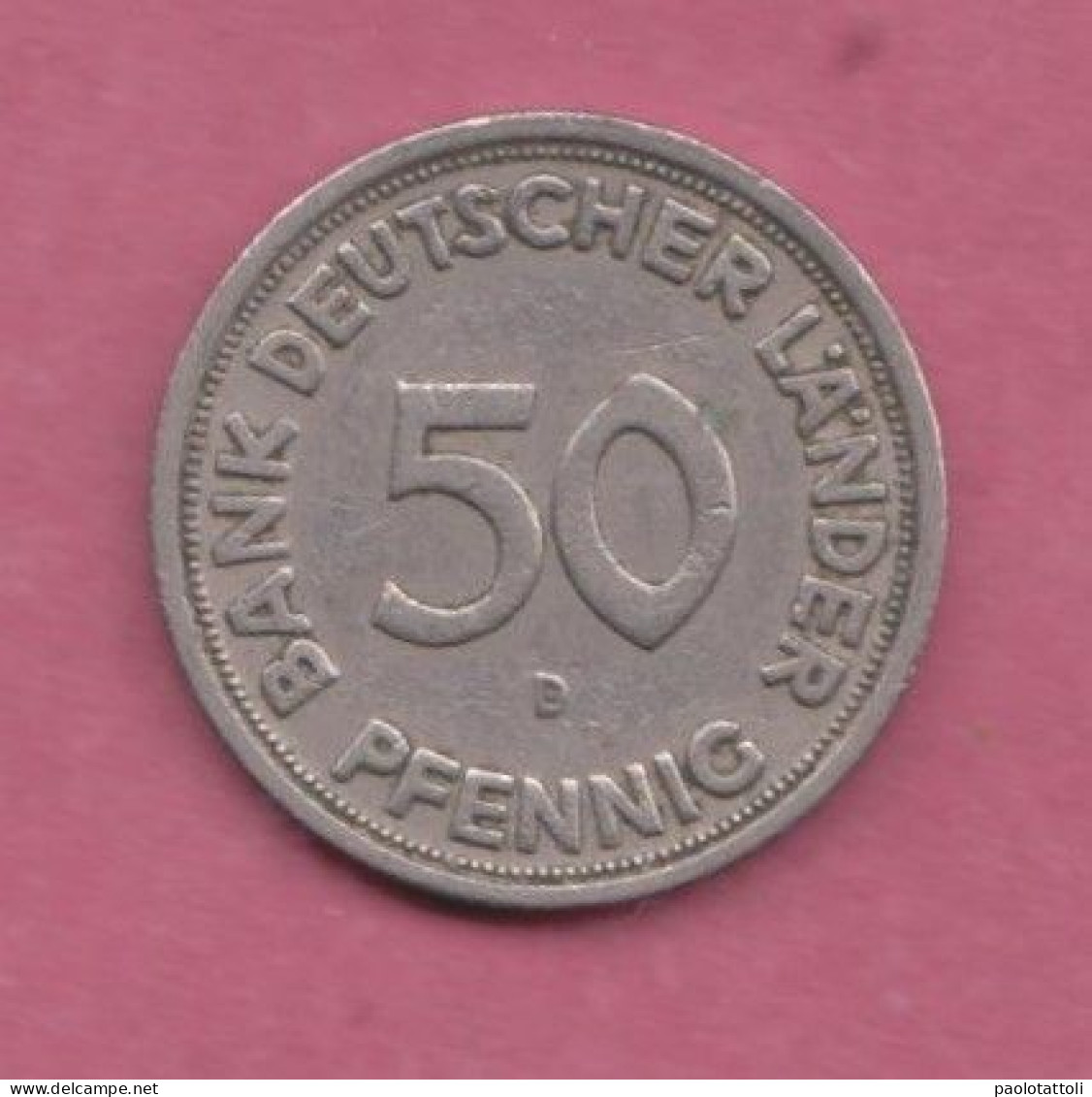 Germany, 1949- Mint Munich- 50 Pfenning - Copper-nickel  . Obverse  A Woman Planting An Oak . Reverse  The Denomination - 50 Pfennig