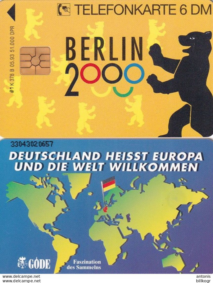 GERMANY - Deutschland Heisst Europa/Berlin 2000(K 378 B), Tirage 51000, 05/93, Mint - K-Series: Kundenserie