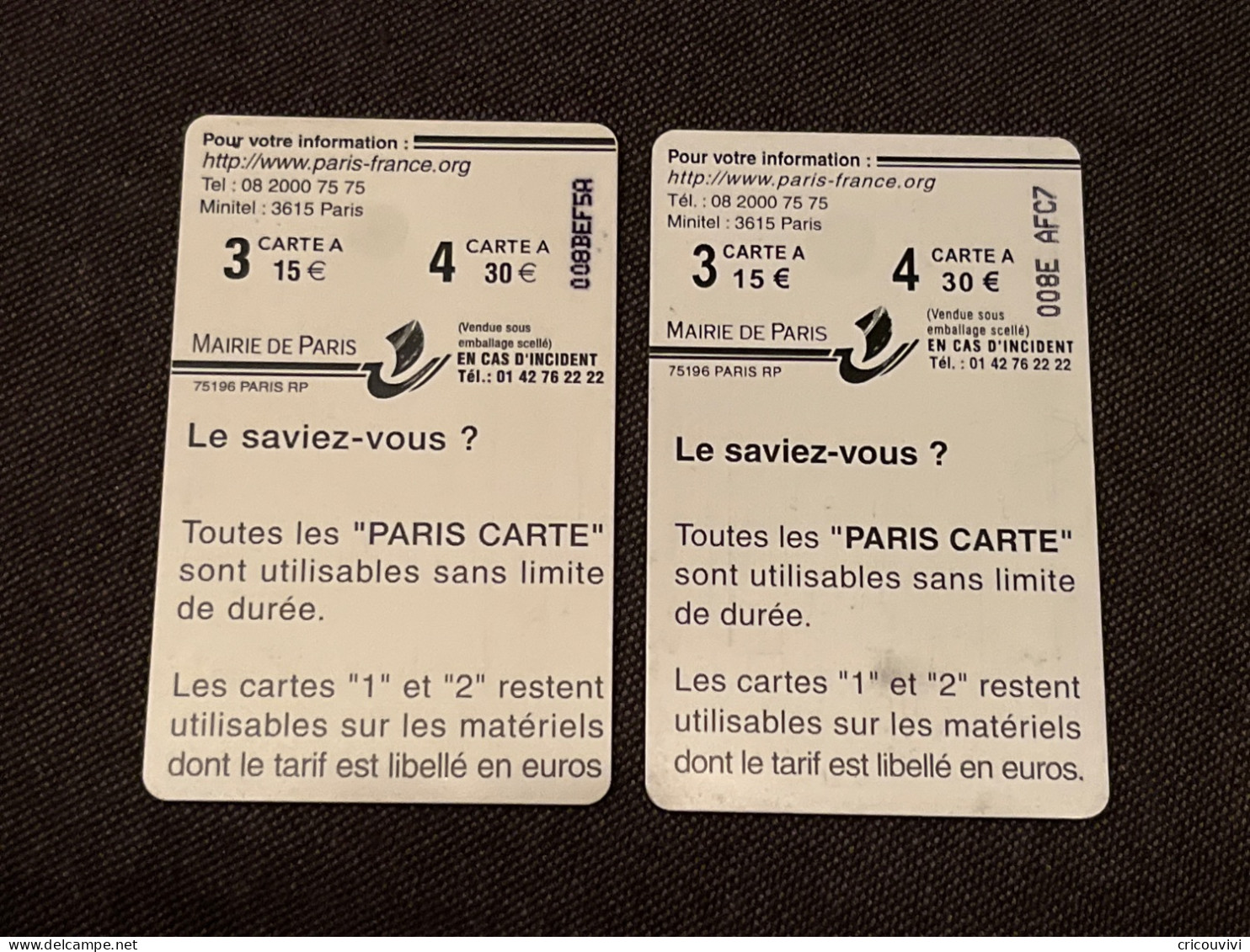 Paris Carte 19 - Cartes De Stationnement, PIAF