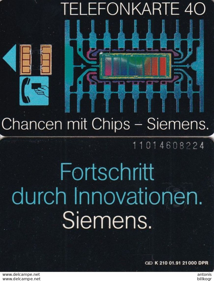 GERMANY - Siemens/Chancen Mit Chips(K 210), Tirage 21000, 01/91, Mint - K-Series : Serie Clientes