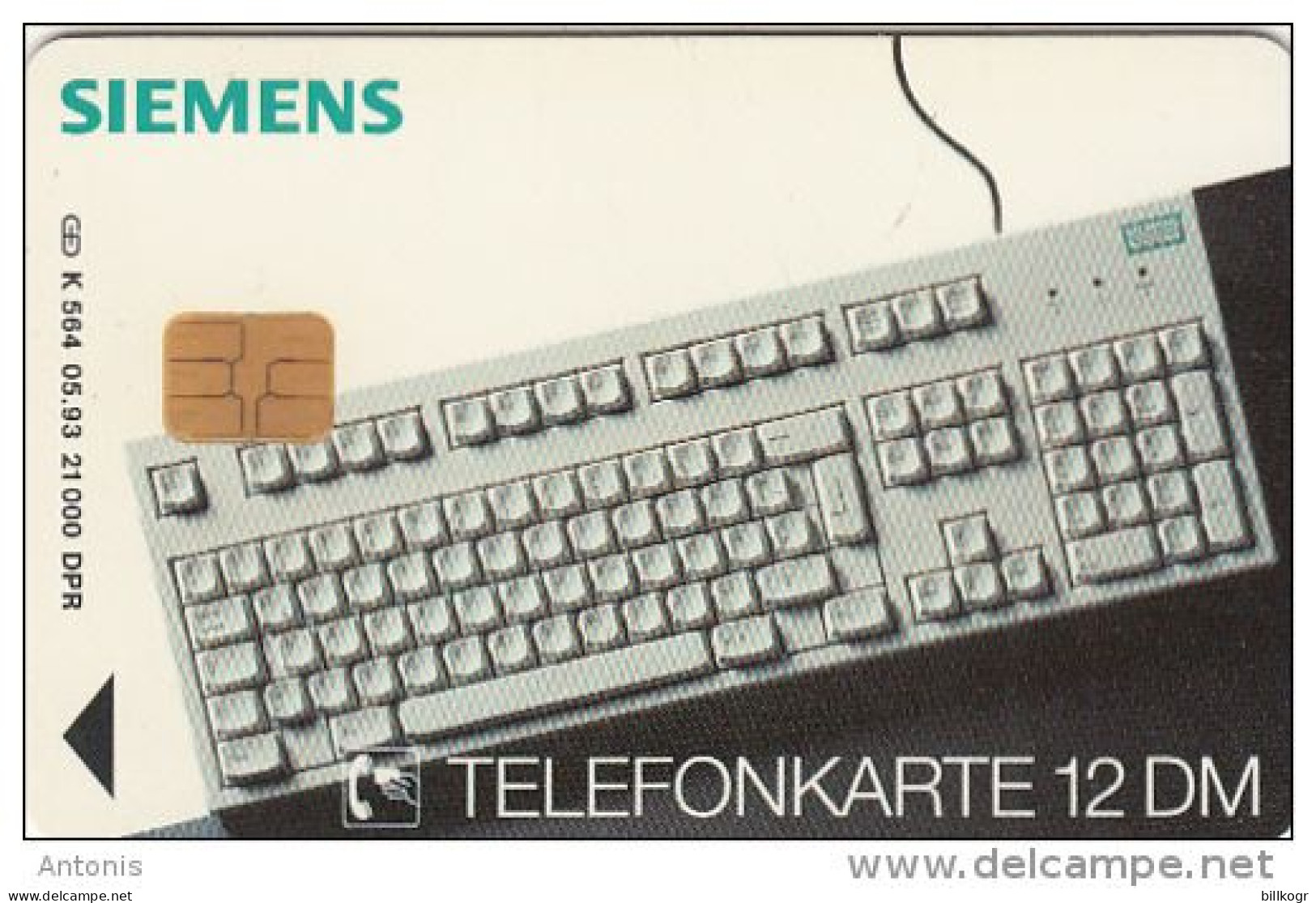 GERMANY(chip) - Siemens/PC Tastatur 123(K 564), Tirage 21000, 05/93, Mint - K-Series : Série Clients