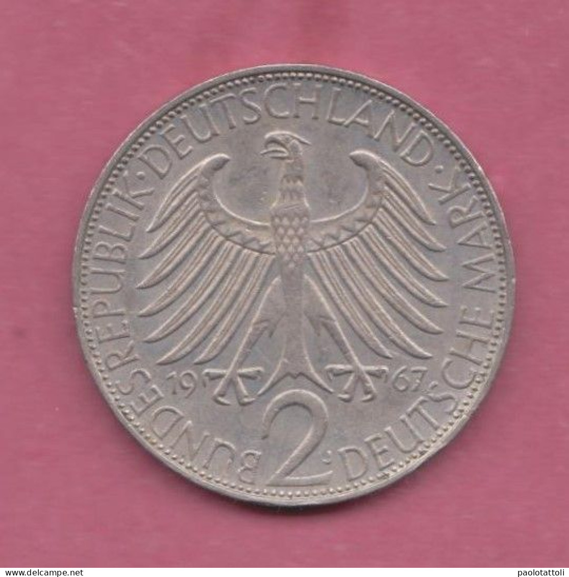 Germany,1957- Mint J - 2 Deutsche Mark- Copper-nickel . Obverse Eagle, The Emblem Of Germany. - 2 Mark