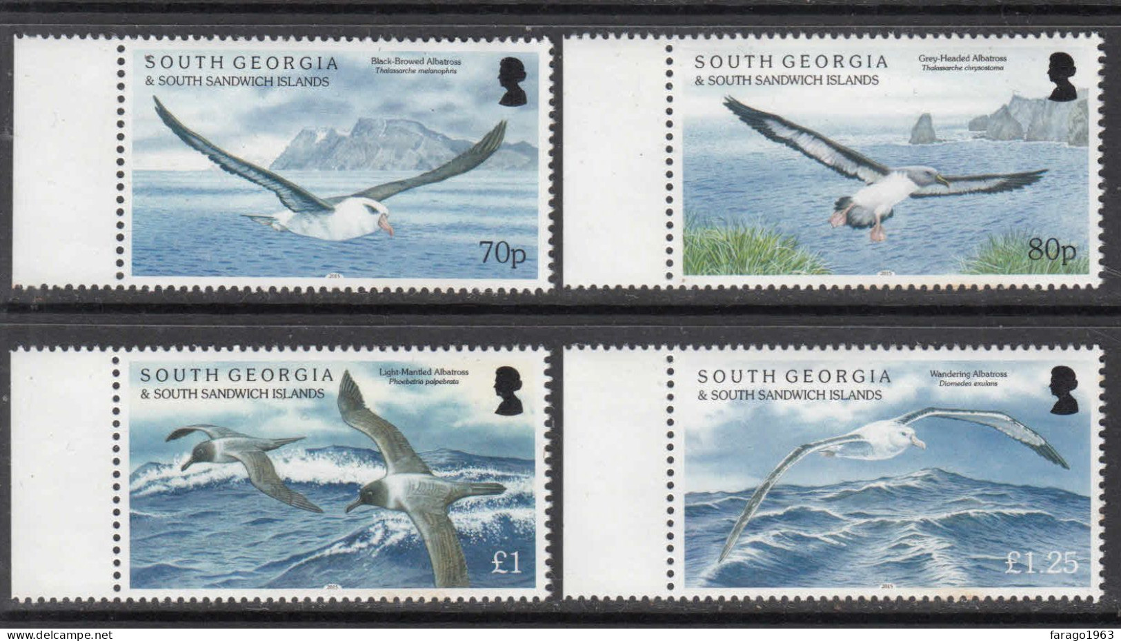 2015 South Georgia Albatross Birds Complete Set Of 4 MNH - Südgeorgien