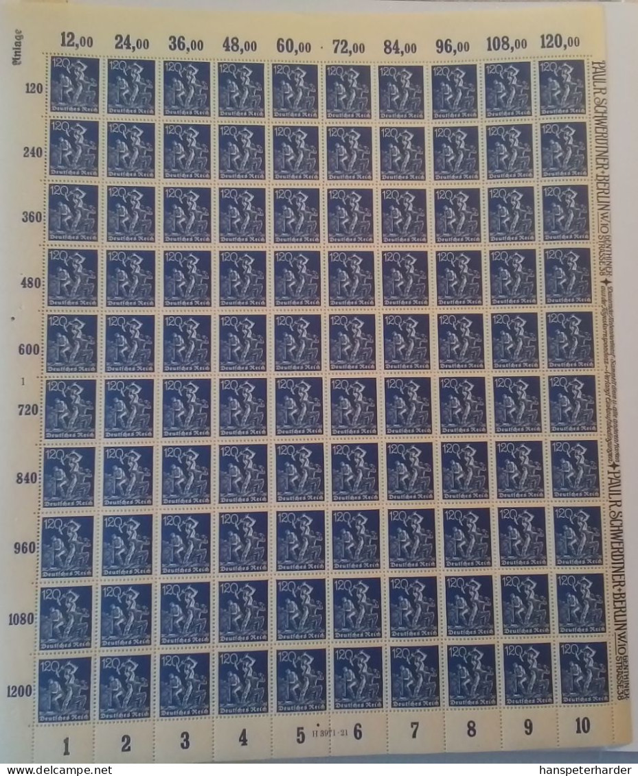 38 x 100er  Bögen 1919-1923 Postfrisch