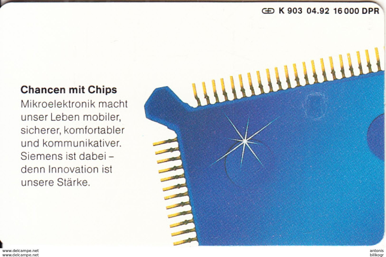 GERMANY - Siemens/Chancen Mit Chips(K 903), Tirage 16000, 04/92, Mint - K-Reeksen : Reeks Klanten