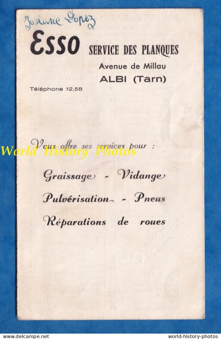 Dépliant Publicitaire - ALBI ( Tarn ) - Station ESSO Service Des Planques - Avenue De Millau - Pompe à Essence - Tourism Brochures