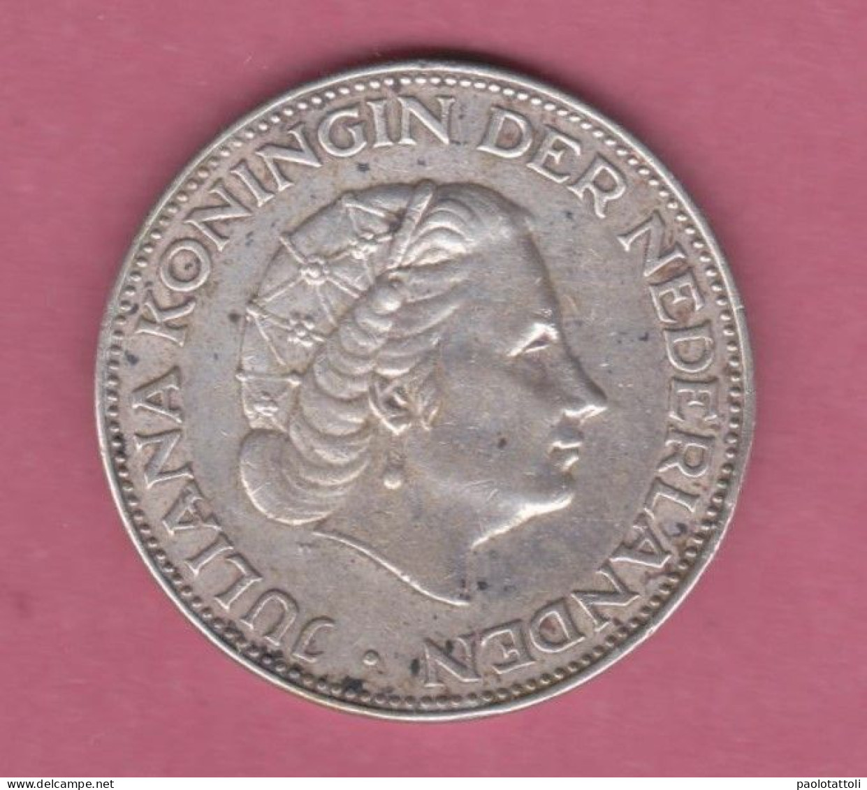 Netherland, 1963- Royal Dutch Mint- 2 Gulden - Silver  . Obverse Queen Juliana Of The Netherlands. - 1948-1980 : Juliana