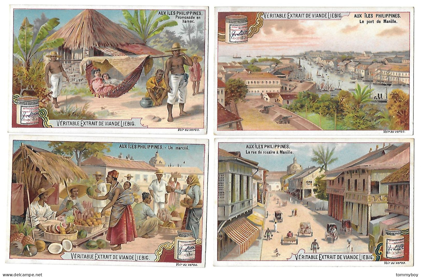 S 636, Liebig 6 Cards, Aux îles Philippines (2 Backsides Are Damaged) (ref B15) - Liebig