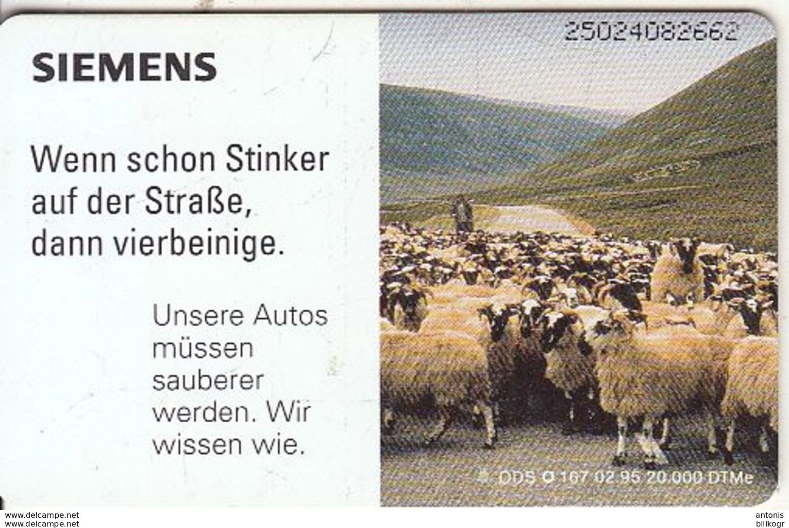 GERMANY - Sheeps, Siemens Umwelt 2(O 167), Tirage 20000, 02/95, Mint - O-Reeksen : Klantenreeksen