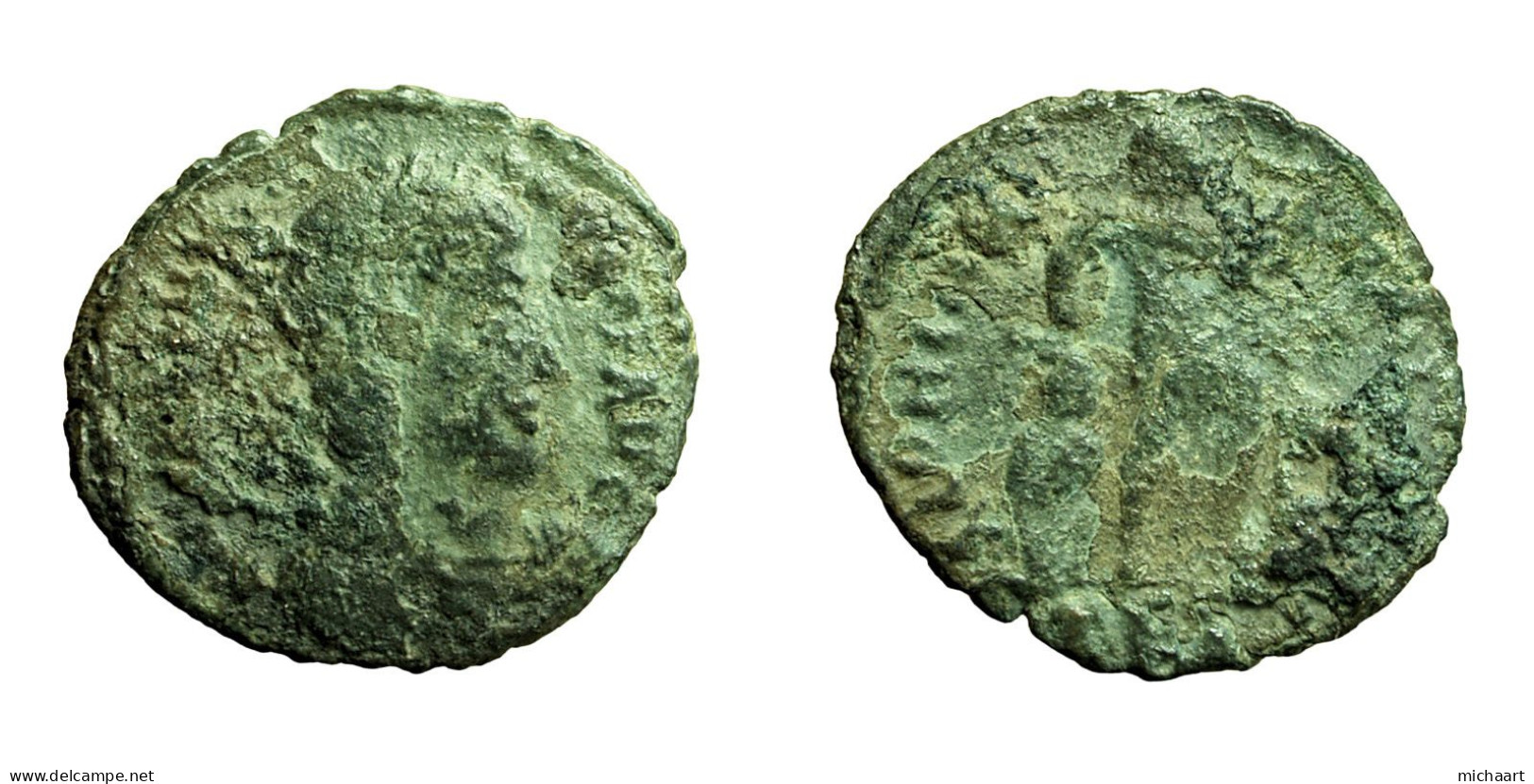 Roman Coin Valentinian I AE3 Nummus Thessalonica Bust / Emperor 04136 - La Fin De L'Empire (363-476)