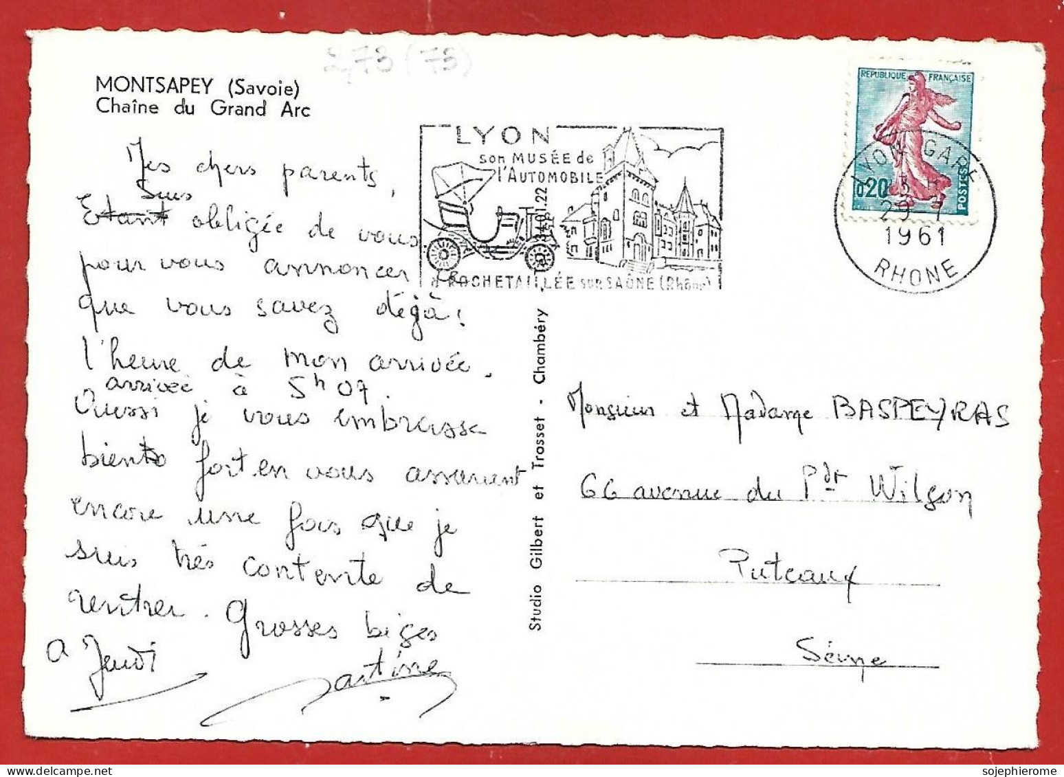 Montsapey (73) Chaîne Du Grand Arc 2scans Pont 29-07-1961 - Other & Unclassified