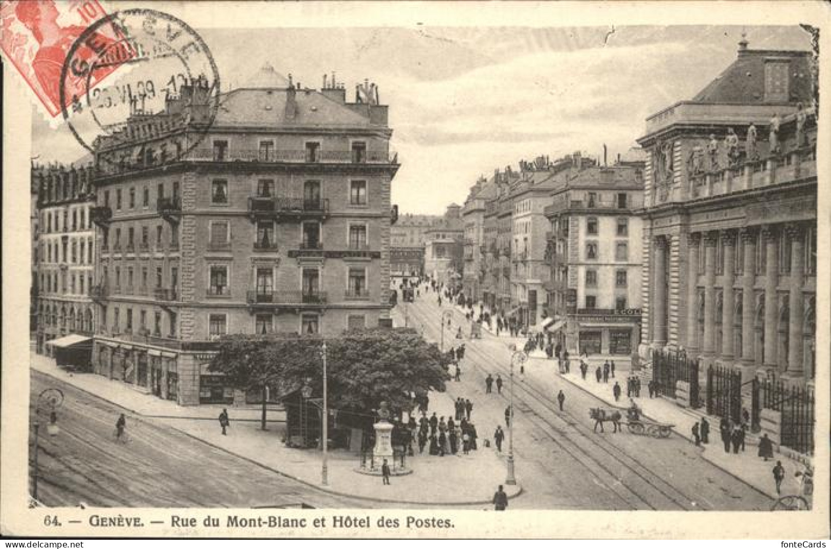 11115857 Geneve GE Rue Du Mont Blanc Hotel Postes Kutsche  Geneve GE - Sonstige & Ohne Zuordnung