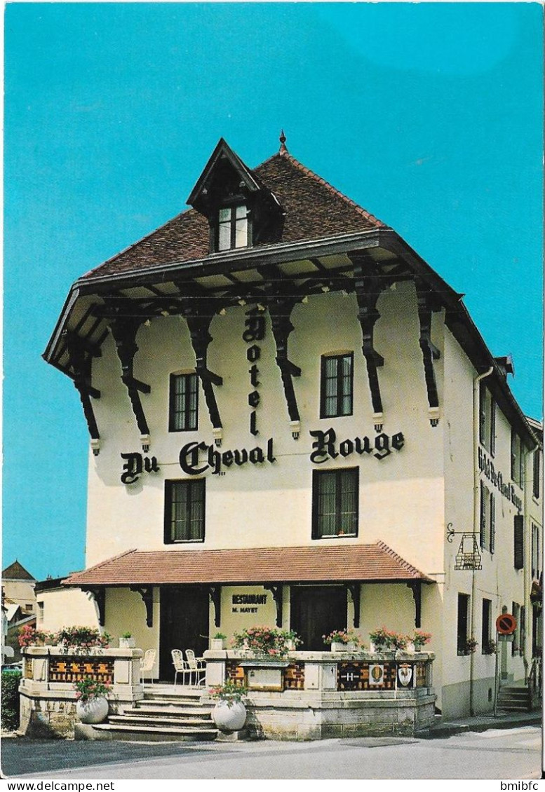 " Le Cheval Rouge " HOTEL-RESTAURANT ** 47, Rue Lecourbe LONS LE SAUNIER T2L 584° 24.00.17 Maurice MAYET Propriétaire - Lons Le Saunier