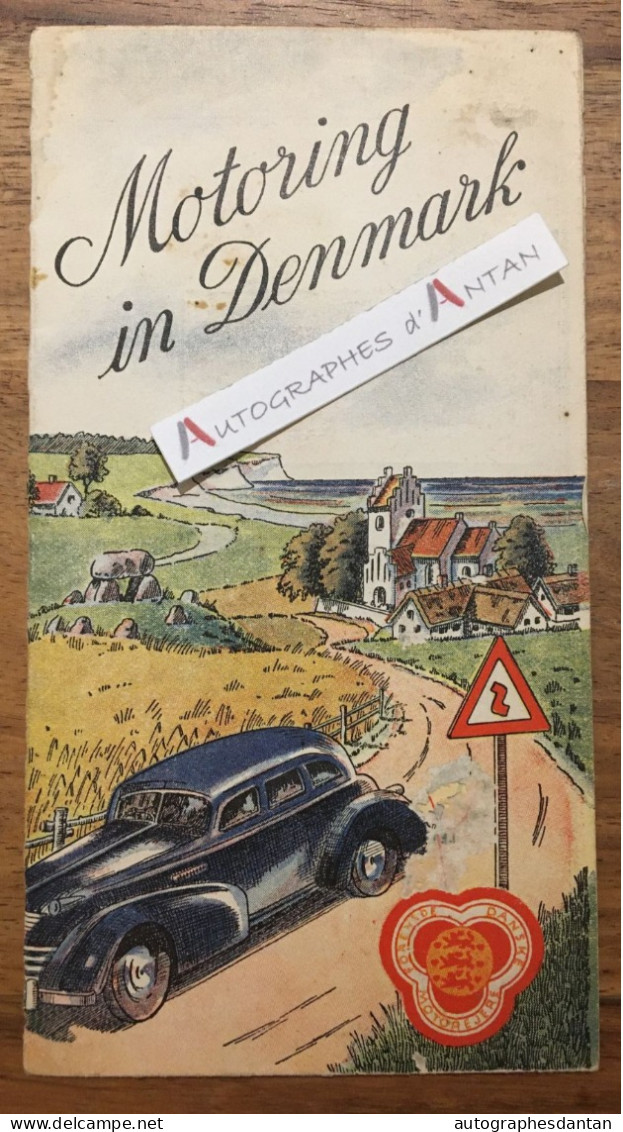 ● Motoring In Denmark - Vieux Dépliant En 4 Langues Avec Code De La Route + Carte - Danemark - Toeristische Brochures