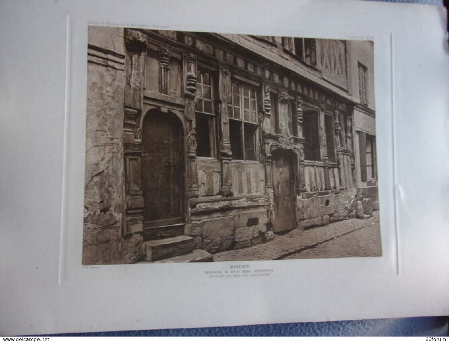 Planche 1910 ROUEN MAISON 31 RUE DES ARPENTS FACADE DU REZ DE CHAUSSEE HOTELS ET MAISONS XV ET XVIème Siècle - Art