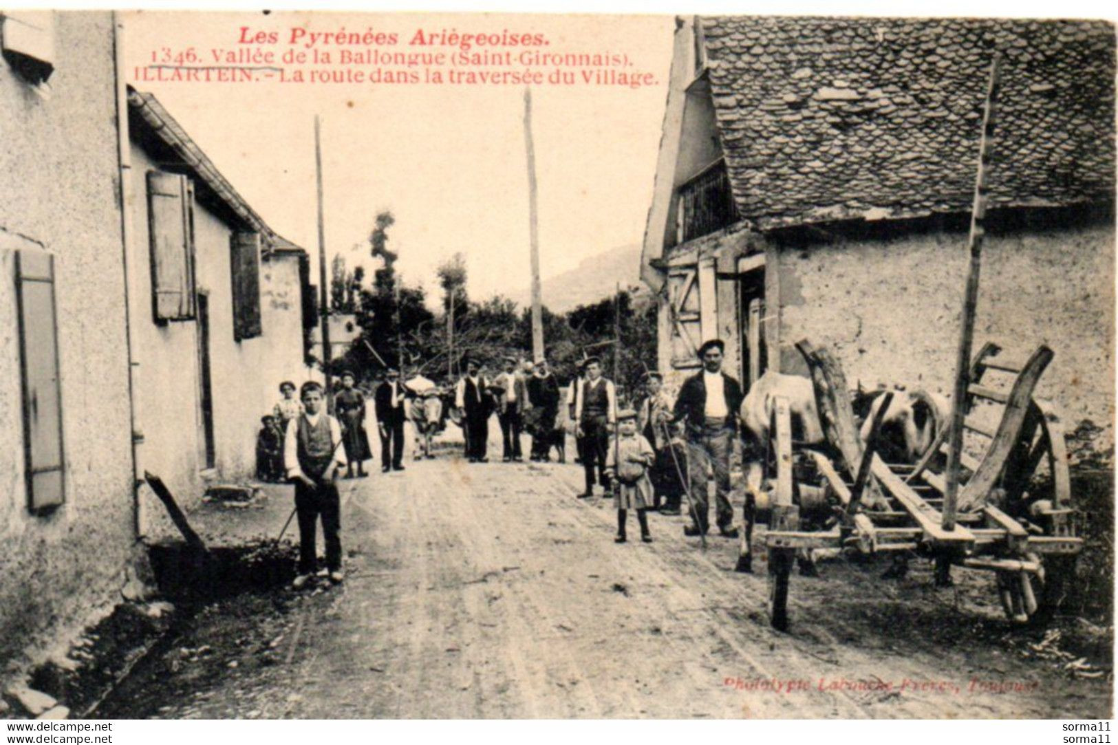 CPA ILLARTEIN 09 Vallée De La Ballonge, La Route Dans La Traversée Du Village - Autres & Non Classés