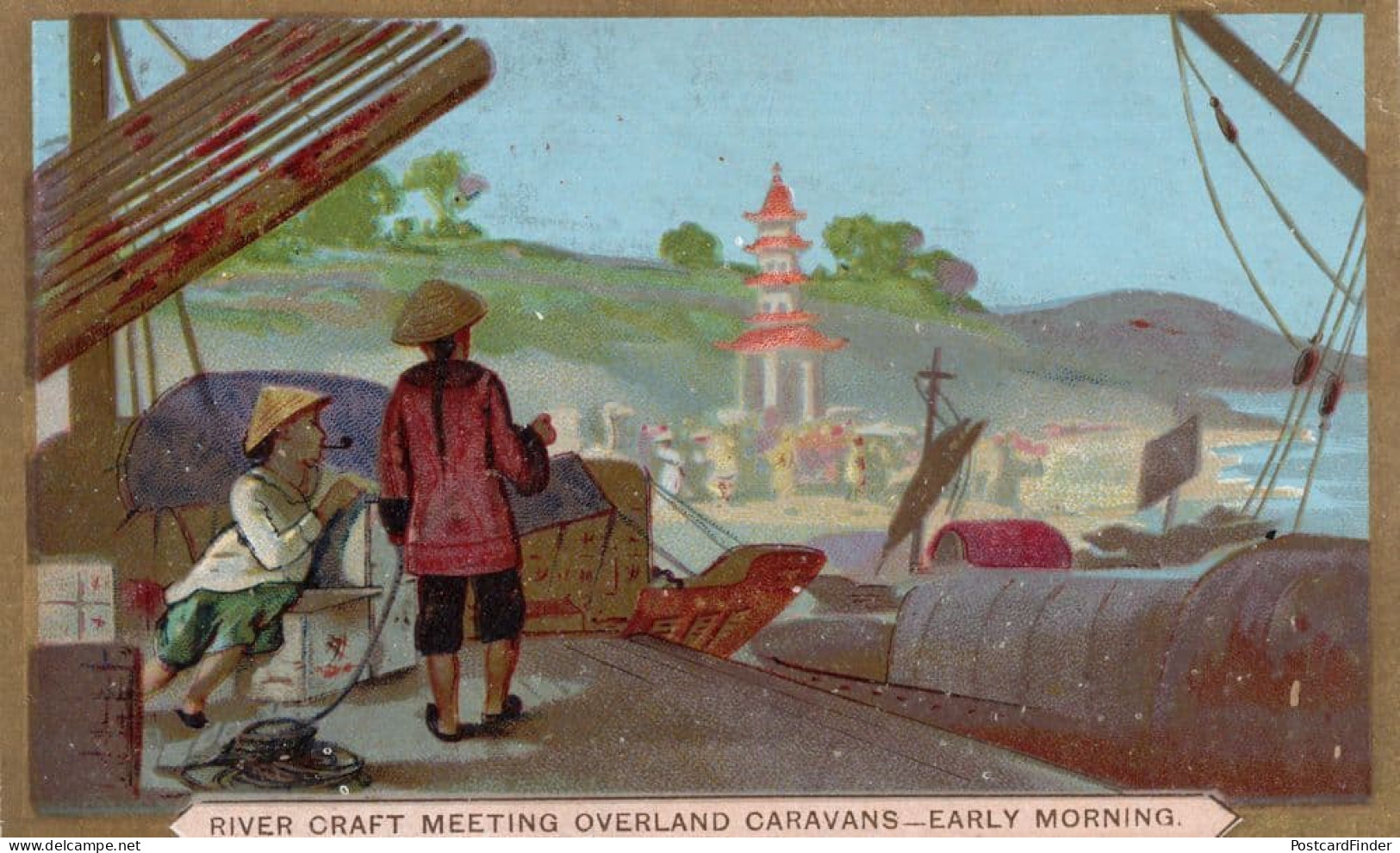 River Craft Meeting Newcastle Tea Company Old Advertising Postcard - Pubblicitari