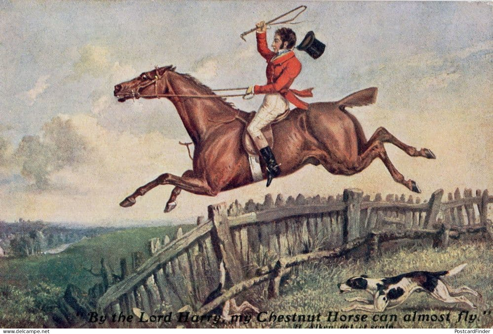 My Chestnut Horse Can Almost Fly International Show London Old Postcard - Advertising