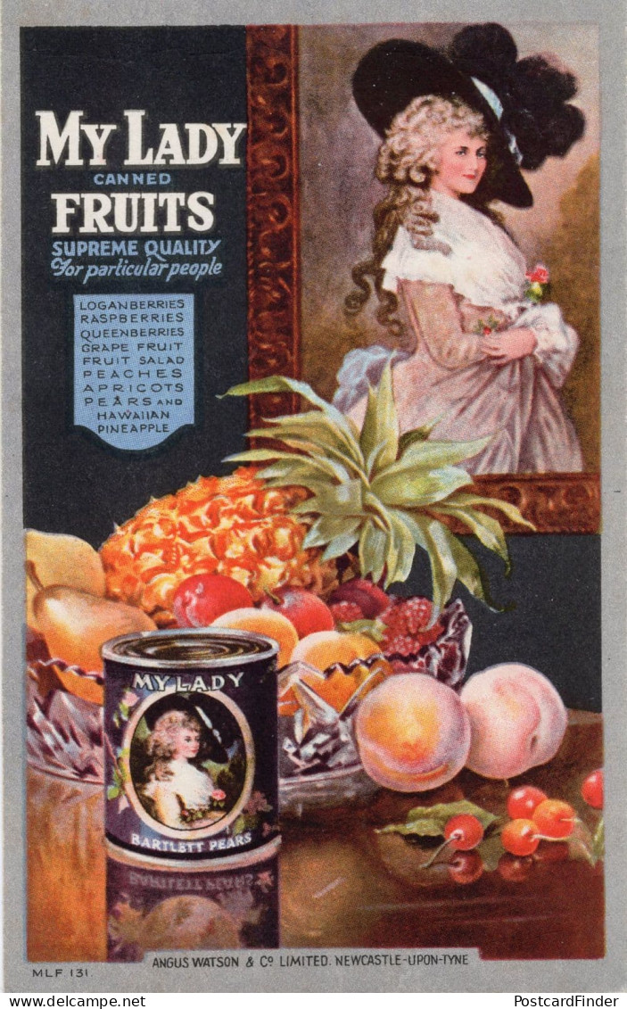 My Lady Canned Fruits Newcastle Antique Advertising Postcard - Publicité