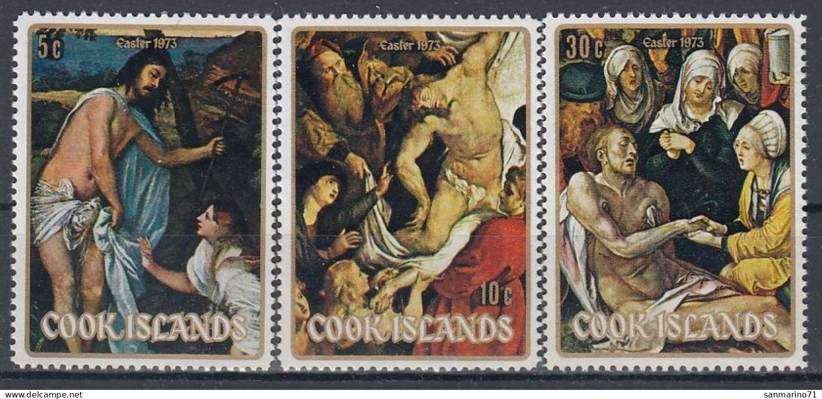 COOK ISLANDS 351-353,unused,Easter 1973 (**) - Cook